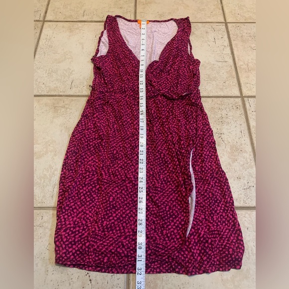 Joe Fresh Pink & Purple Patterned Sleeveless Wrap Dress - Size M - Picture 6 of 6